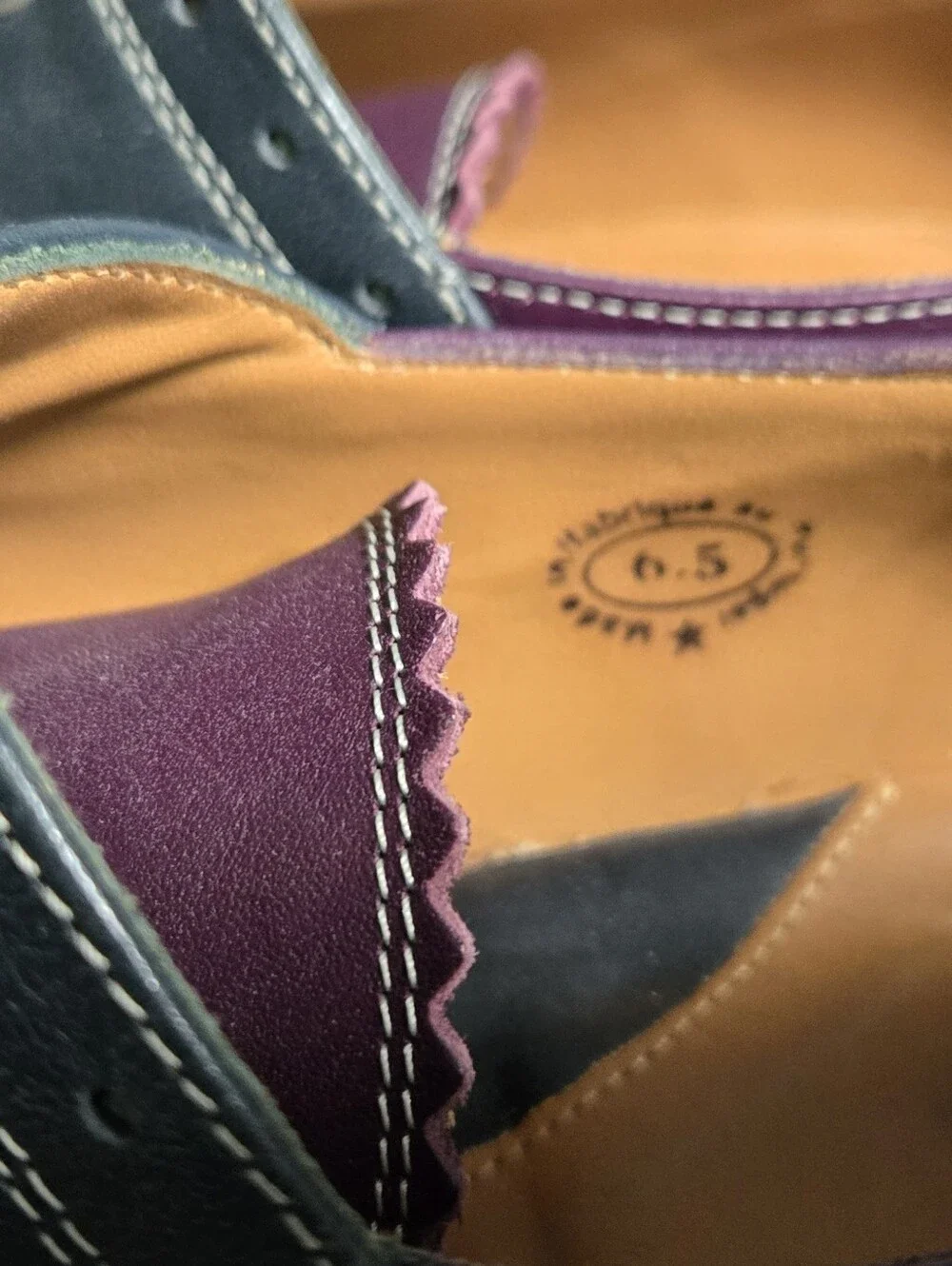 Fluevog Fellowship Erika: Purple & Navy 6.5